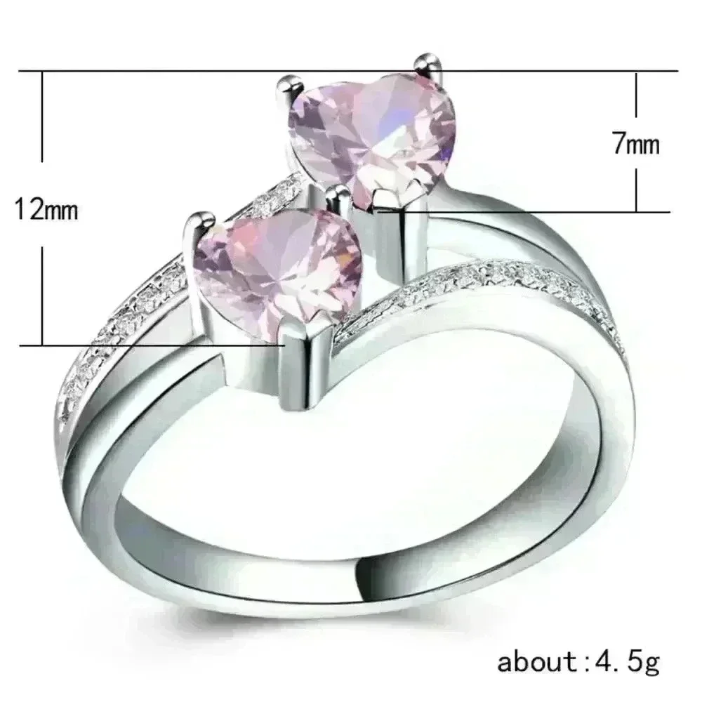 ✨925 Silver Plated Pink Heart Cut Emerald Exquisite Ring, GPMB1528